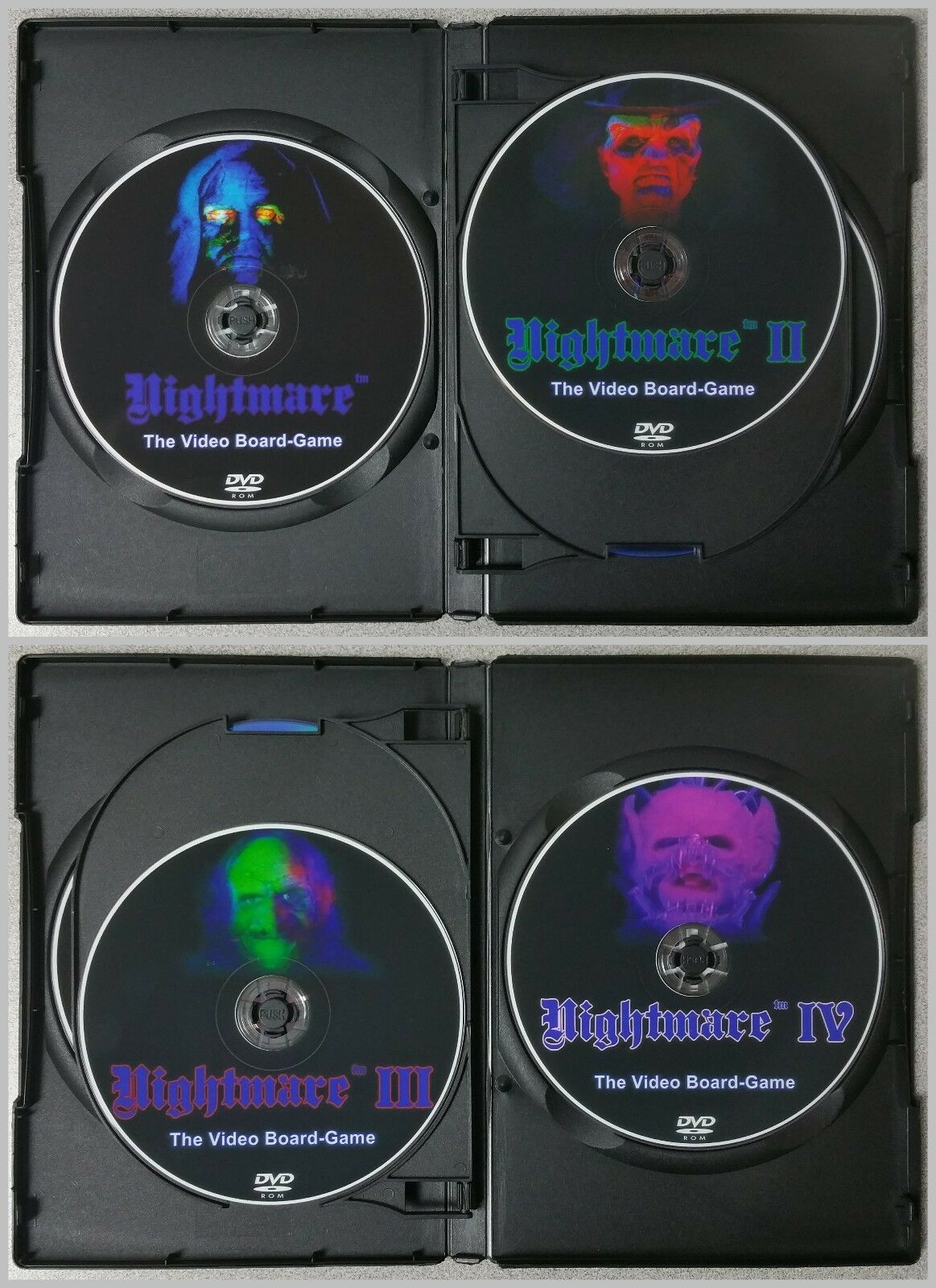 Nightmare I Ii Iii & Iv / 1 2 3 & 4 Video Board Game Video Tape Dvd Combo Pack!