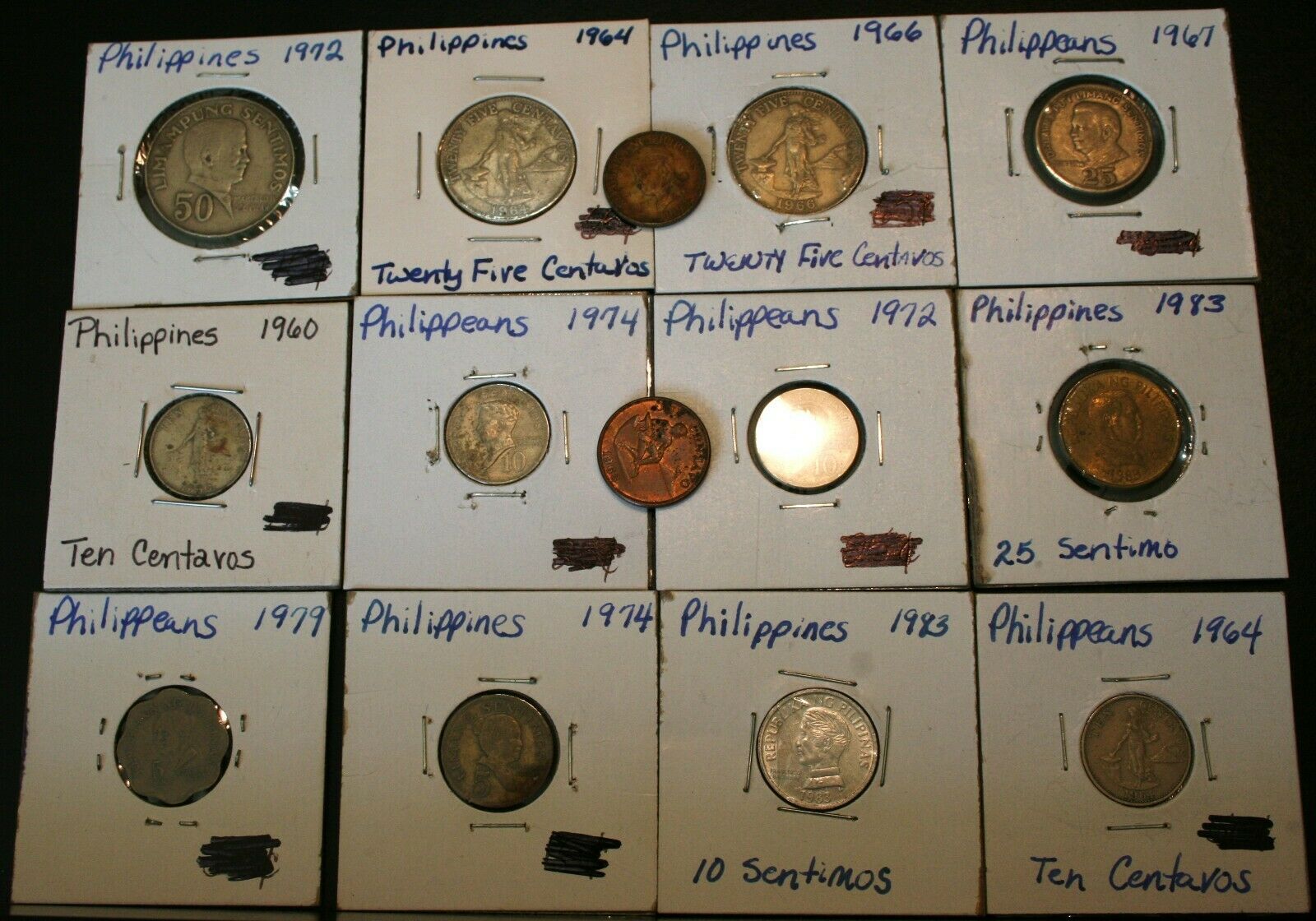 14 Vintage Coins Lot Philippines  See Enlarged Photos       (104