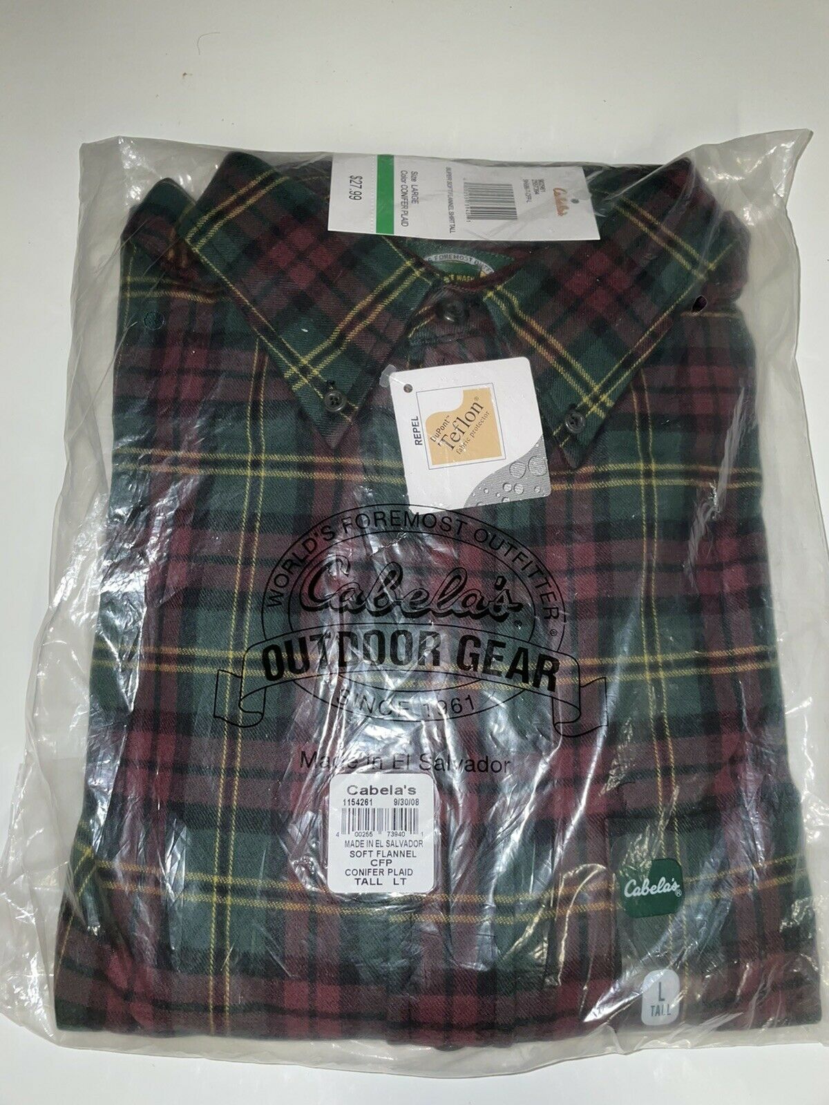 Cabelas Outdoor Gear Mens L  Plaid Button Up Heavy Flannel Long Sleeve NWT