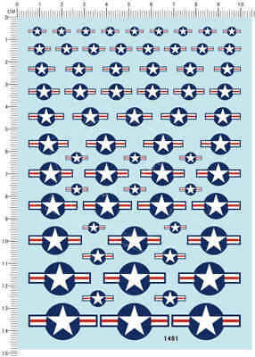 Usa Military Aircraft Insignia For Different Scales Roundel Decal 1461 14*10cm