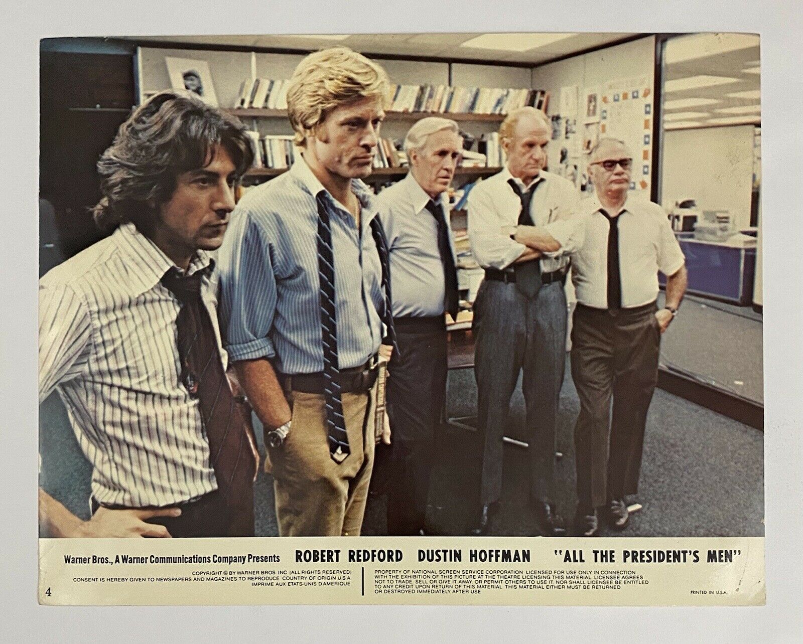 All The Presidents Men Lobby Card (fine-) 1976 Robert Redford Movie Poster 691