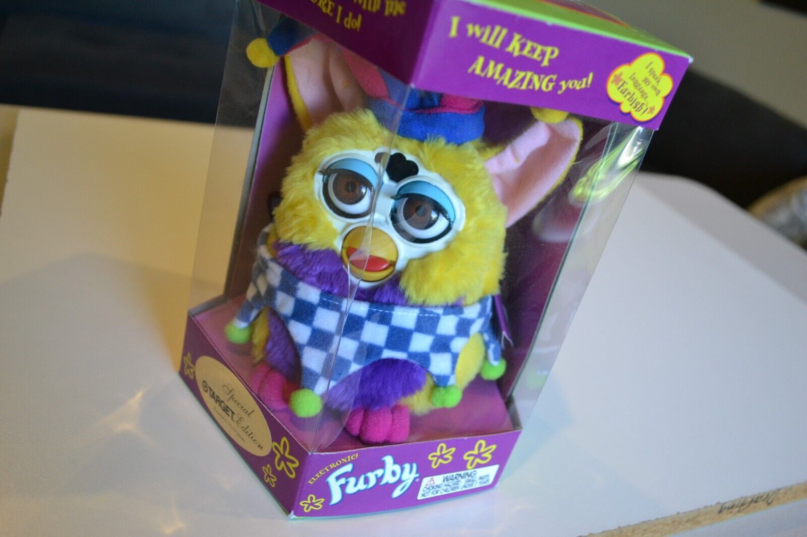Furby Jester in open box Target special edition