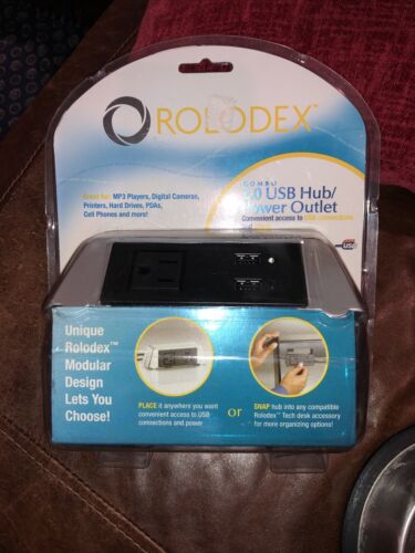 Rolodex 2.0 USB Hub / Power Outlet table top outlet NIB