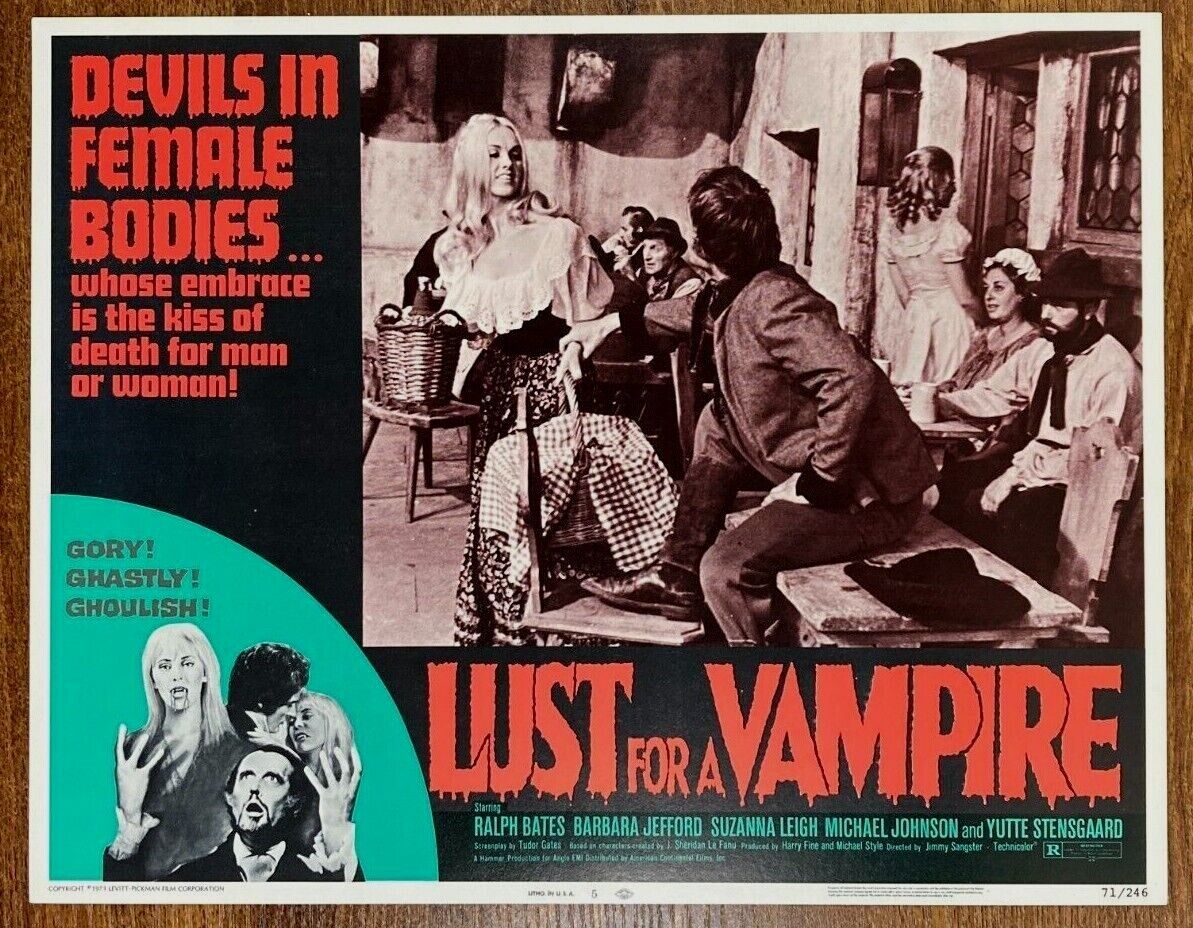 LUST FOR A VAMPIRE Original Movie Lobby Card Poster Hammer Horror Suzanna Leigh