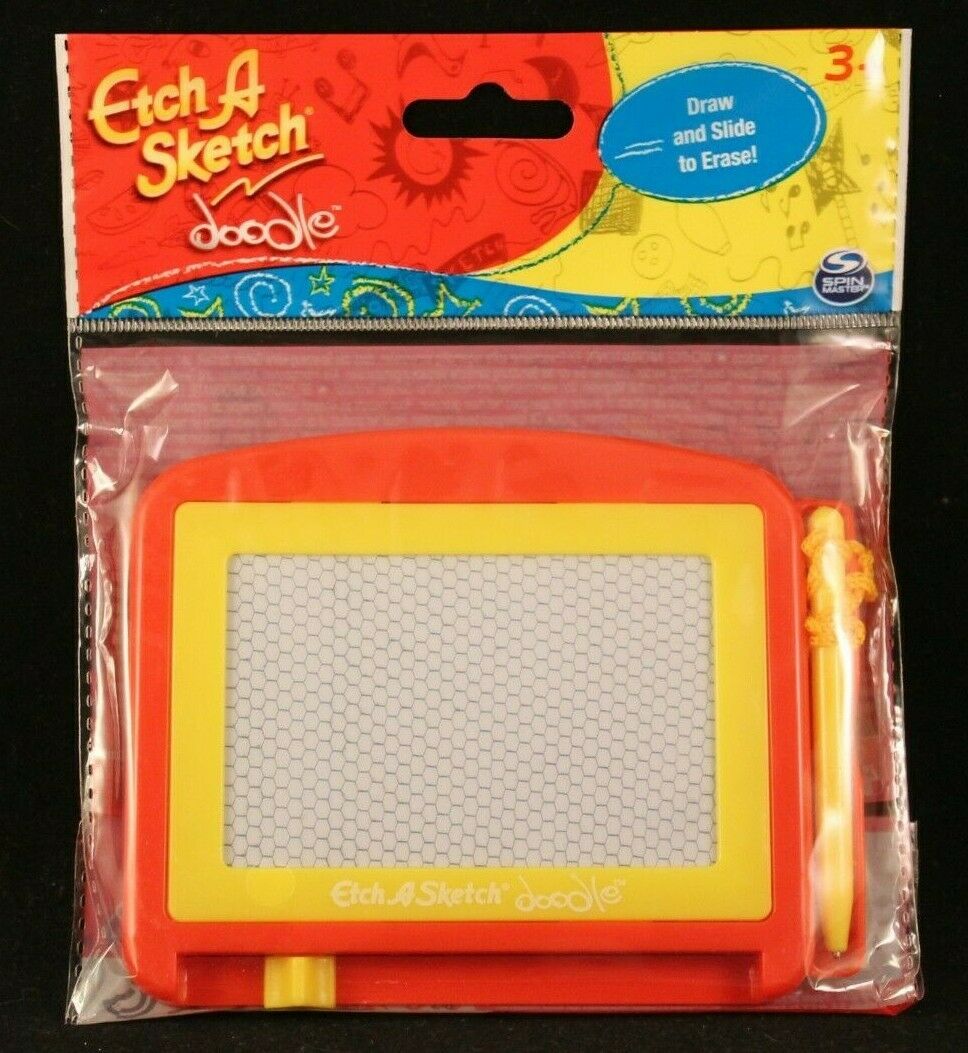 Etch A Sketch - Doodle - Red & Yellow - Draw & Slide To Erase - 5" X 4"