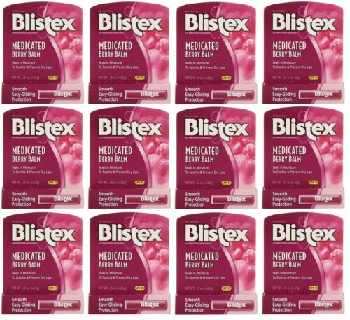 12 Pack - Blistex Medicated Berry Balm Spf 15 0.15 Oz Each