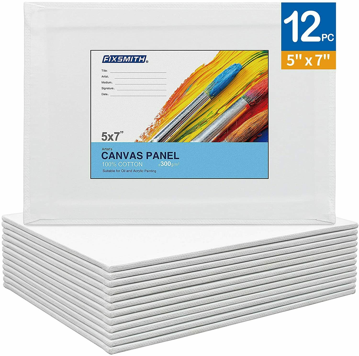 Artist Painting Canvas Panels,canvas Boards,12 Pack,100% Cotton,primed,acid Free