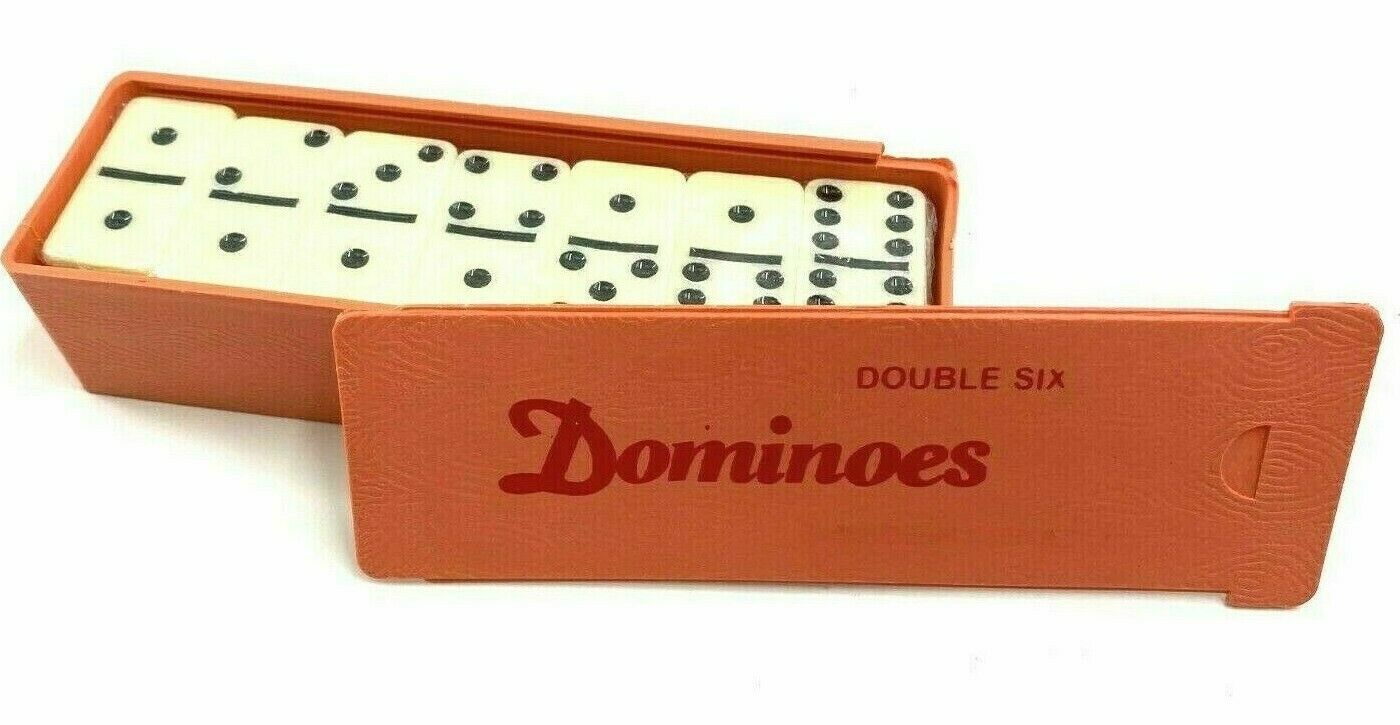 Classic Standart Double Six Dominoes Set With Plastic Case, 28 Tiles Domino Tile