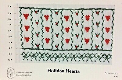 TERRY JANE SMOCKING PLATE #163 HOLIDAY HEARTS