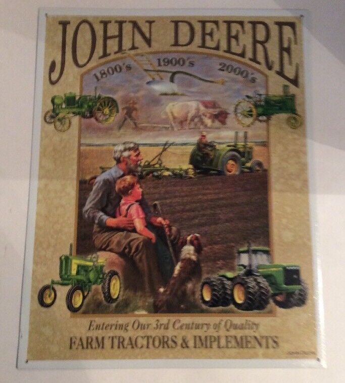 John Deere Metal Sign  Farm Tractor & Implements John Deere Metal Sign