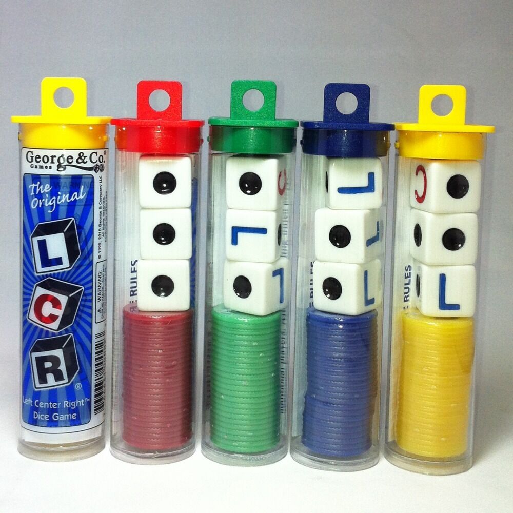 The Original LCR Left Center Right Dice Game Tube