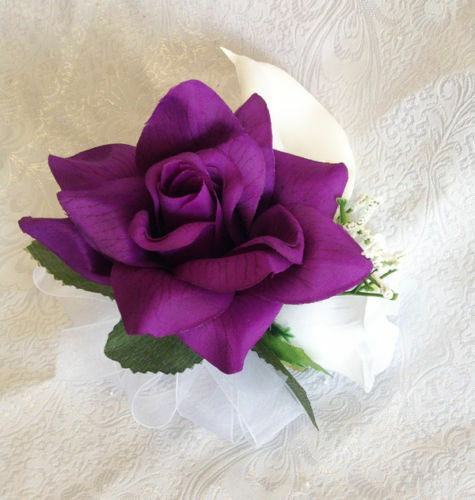 Corsages Pin-on Mother Wedding Prom Silk Flowers Rose Calla Lily Artificial Fake