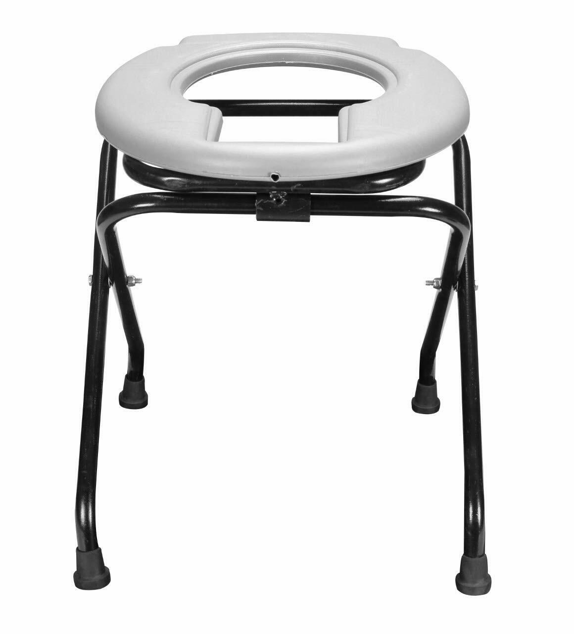 6 Units Of Folding Stainless Steel Mobile Commode Chair With Anti-skid Seat