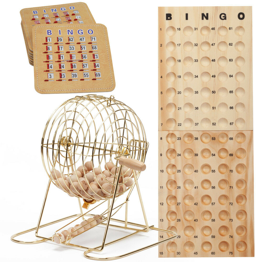 Bingo Game Set W/bingo Cage, Bingo Balls, 10 Shutter Bingo Cards, Master Board