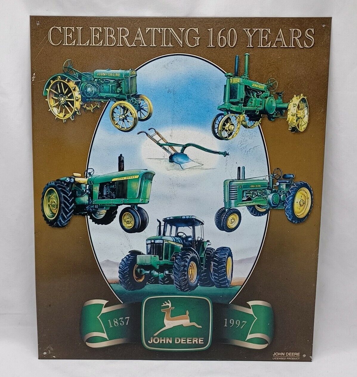 John Deere Tractors Tin Metal Sign Celebrating 160 Years 1837-1997 | 16