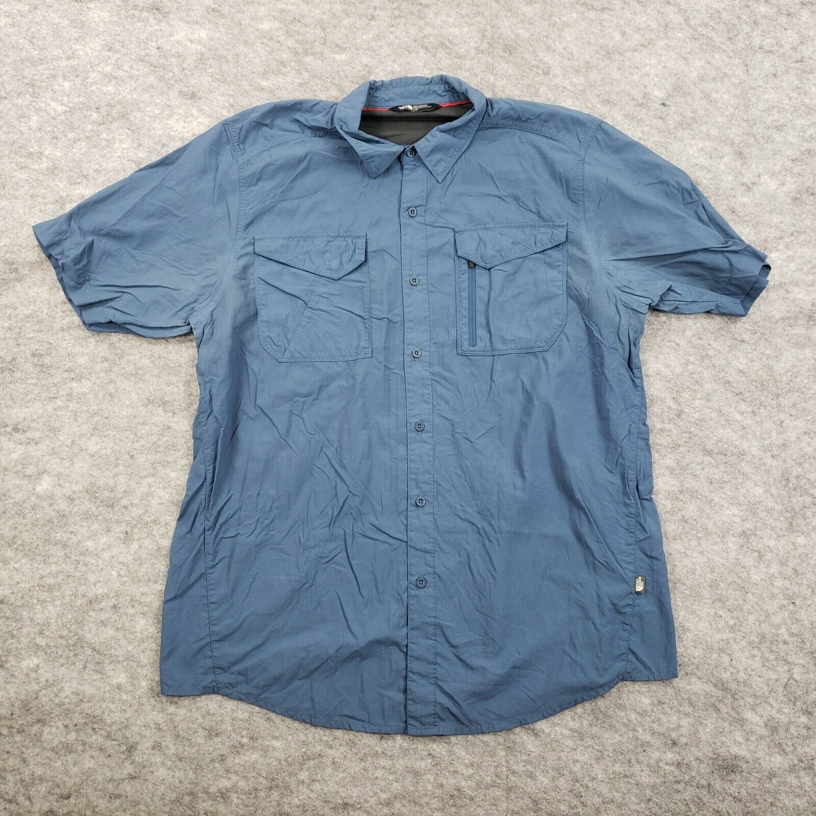 The North Face Mens Vented Shirt Large Short Sleeve Button Up Outdoor Hiking