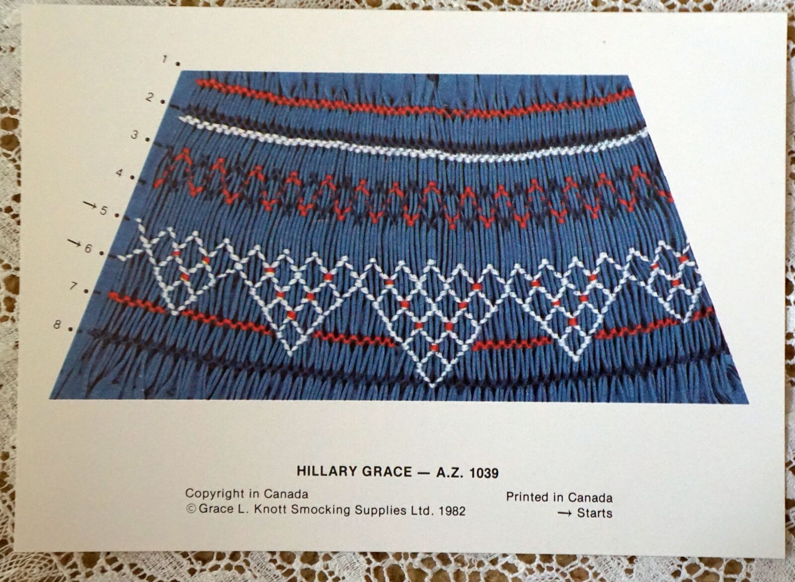 ~ Grace Knott Hillary Grace Heirloom Sewing Smocking Design Plate Last One ~