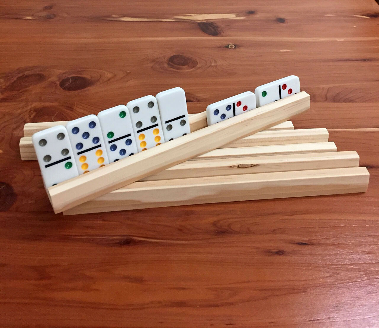Pine Wooden Domino Holder / Rack  / Set Of Four