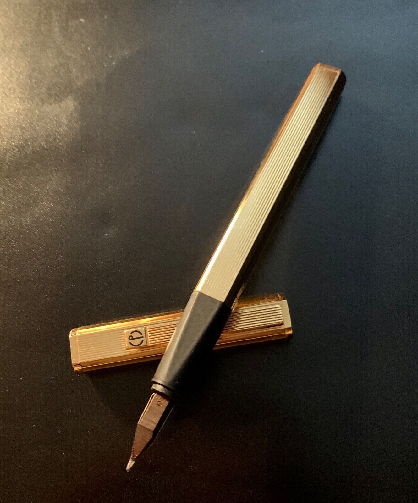 Dunhill Art Deco Gold Plated Fountain Pen