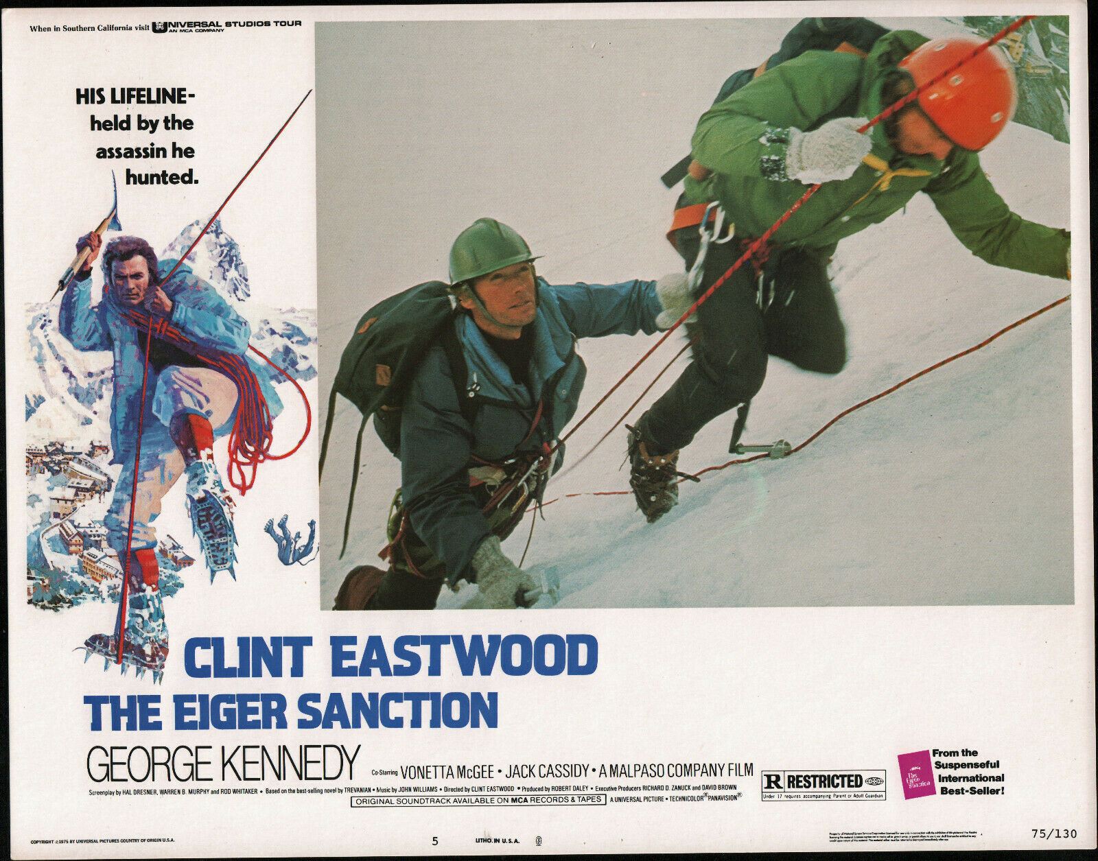 The Eiger Sanction Original 1975 Lobby Card Clint Eastwood 11x14 Movie Poster