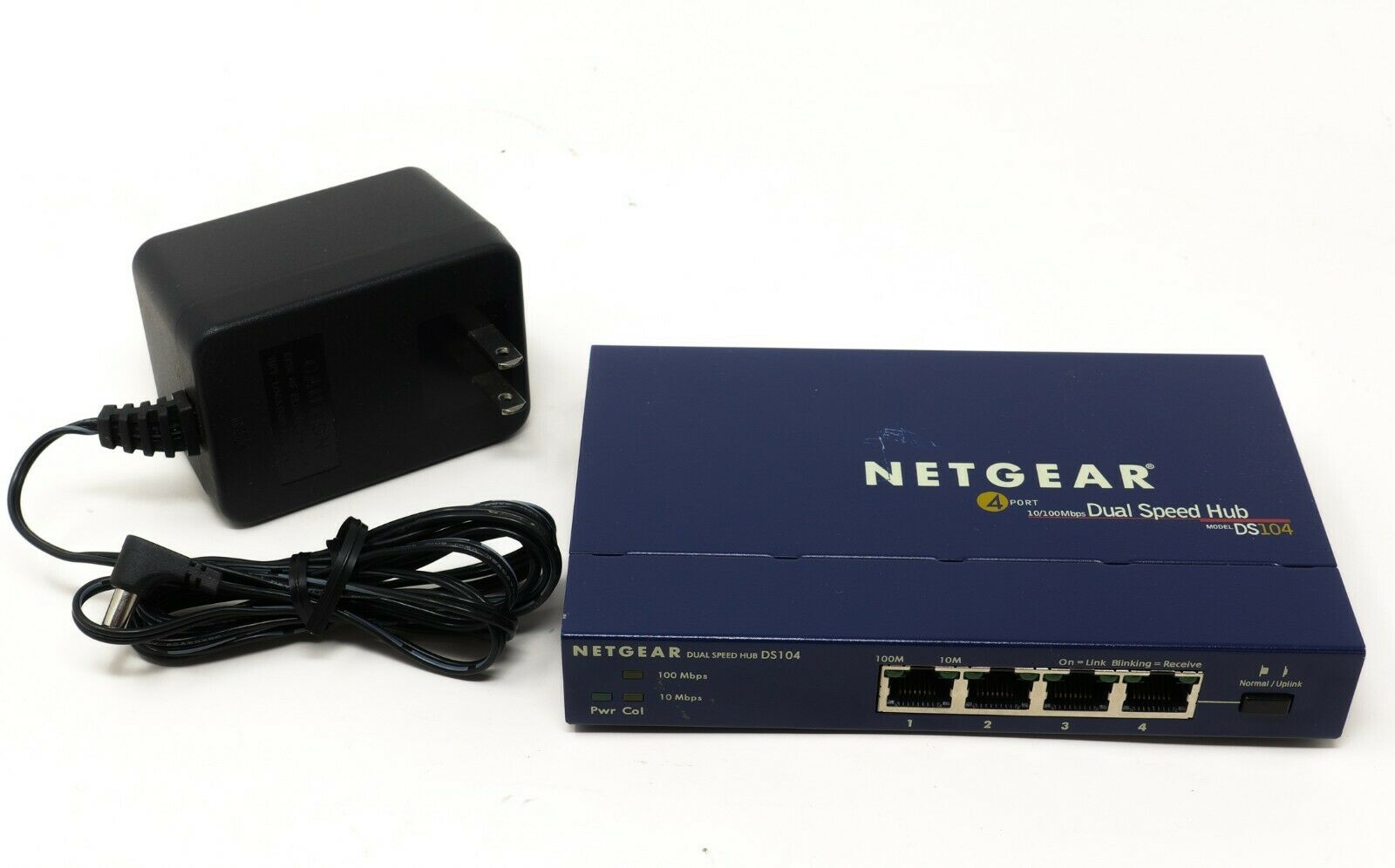 Netgear Ds104 10/100 4-ports External Dual Speed Hub *tested & Works*