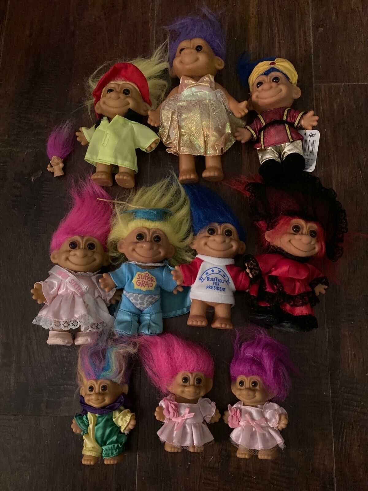 Russ Troll Dolls Lot Of 11 From 4 To 7 Inch All In Great Shape