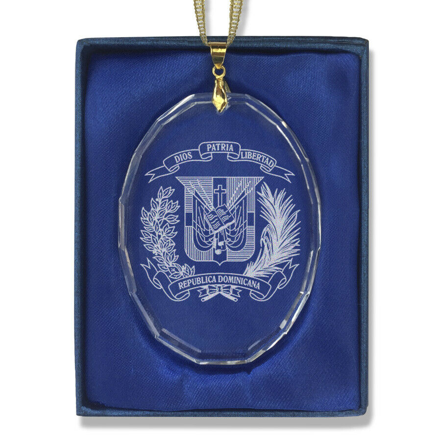 Glass Christmas Ornament, Coat of Arms Dominican Republic