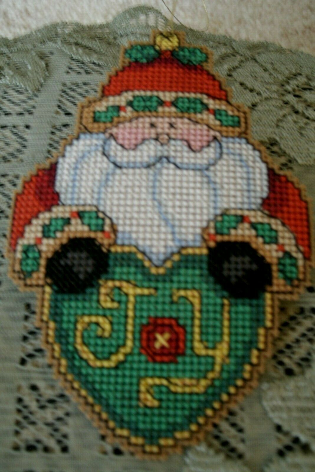 Finished Christmas cross stitch ornament - 