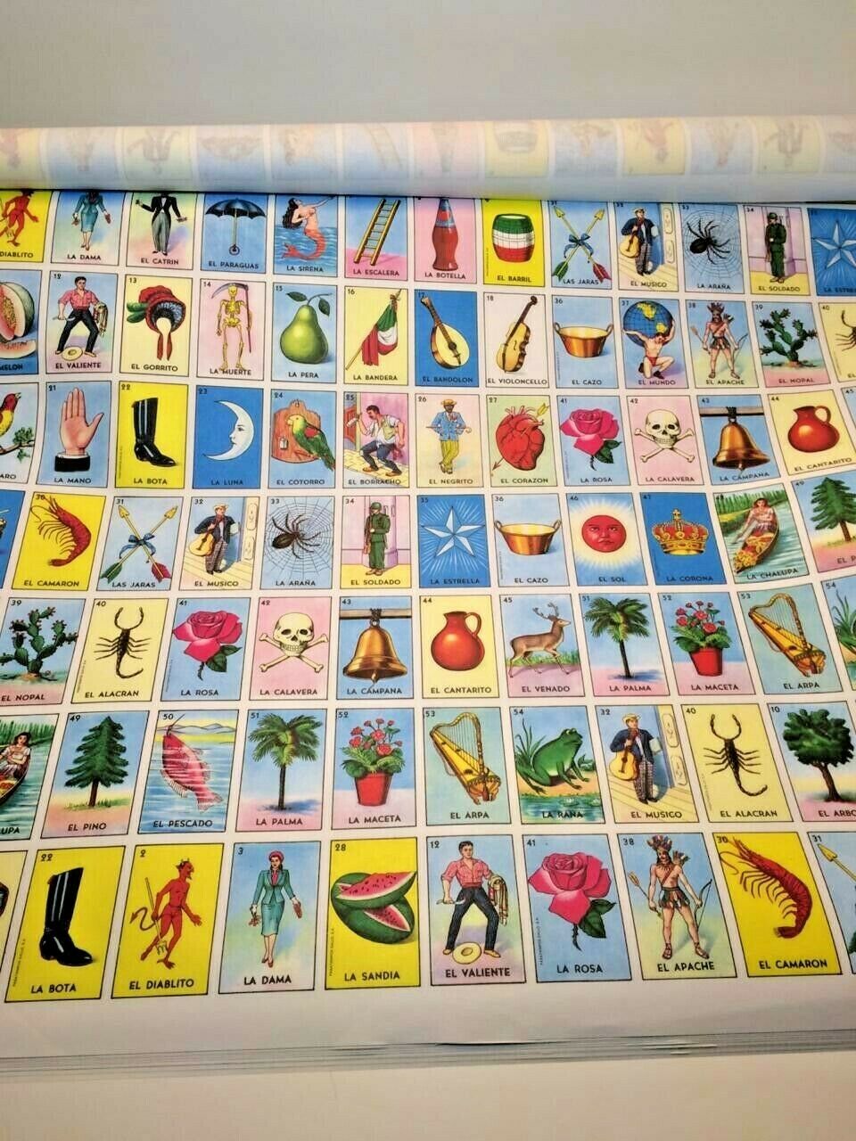 Mexican Loteria Bingo Paper Poster Sheets 3x Paper Roll Don Clemente Large Size