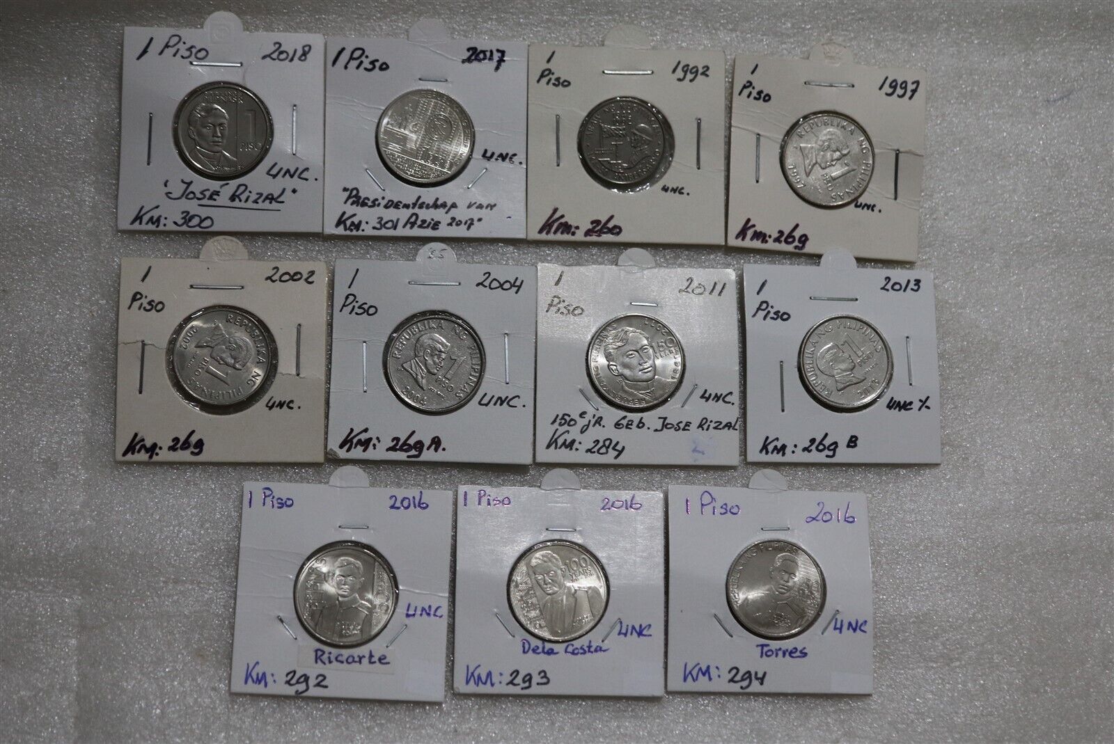 PHILIPPINES - 1 PISO - 11 COINS COLLECTION B49 #1608