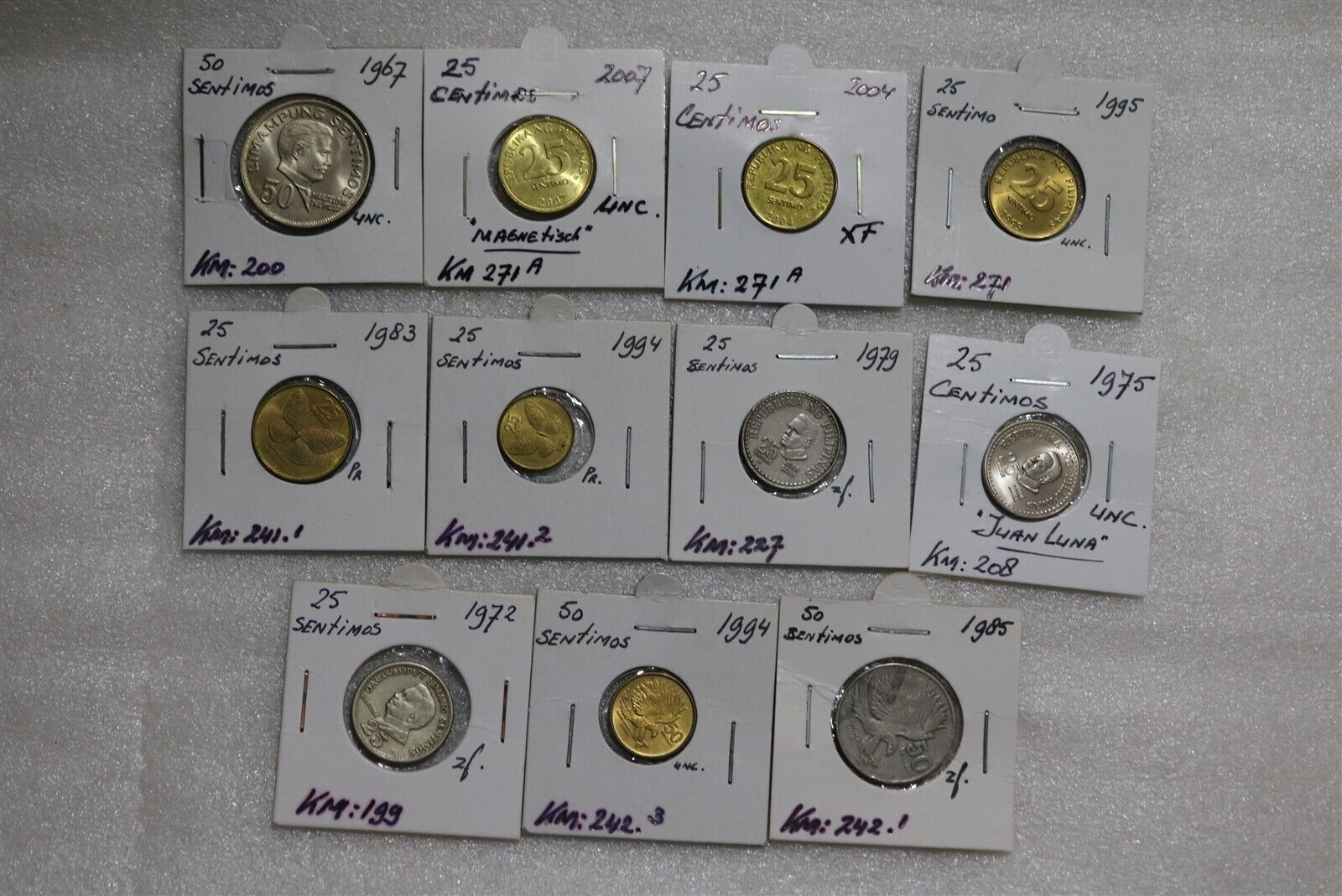 Philippines - 11 Coins Collection B49 #1605