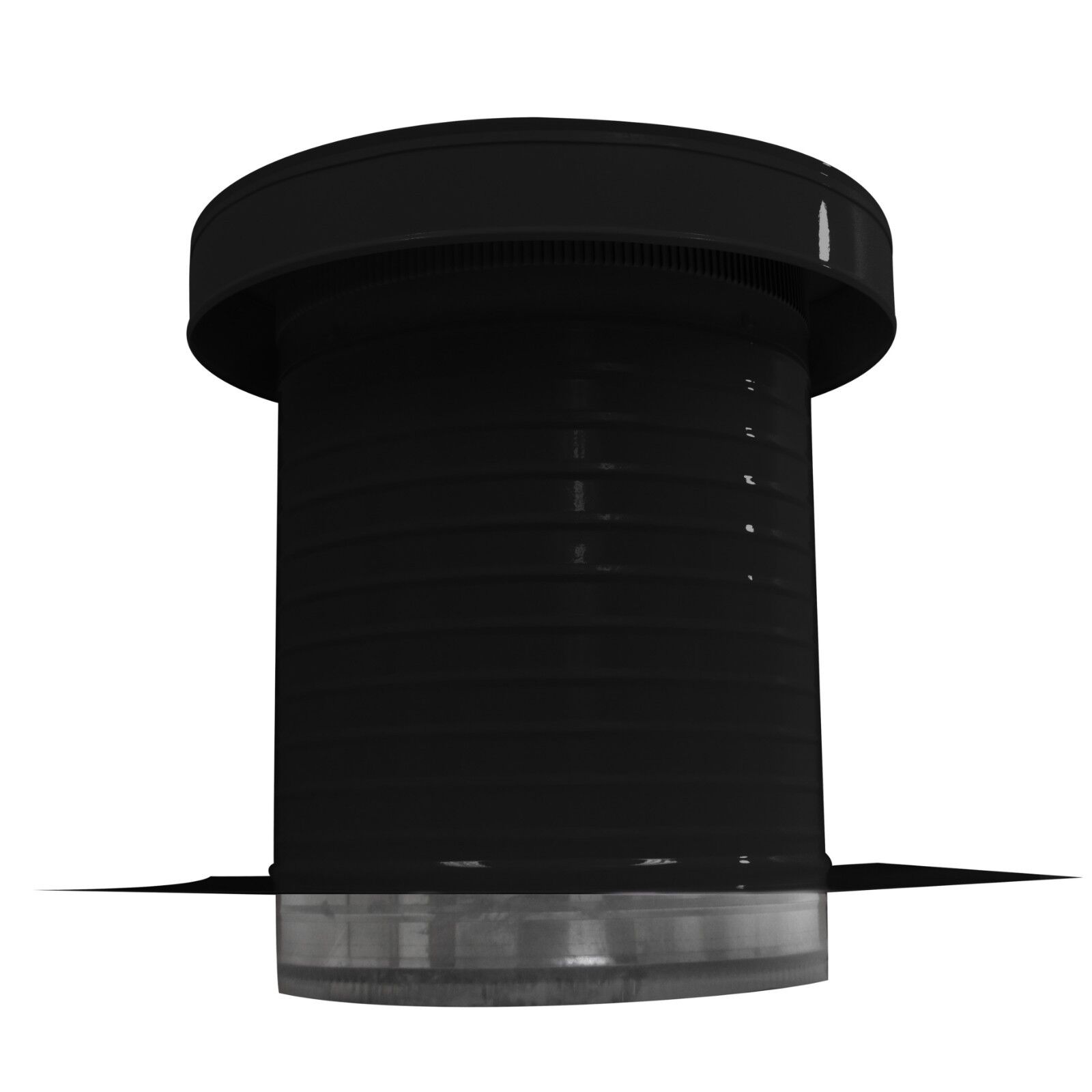 12 Inch Diameter Aluminum Keepa Roof Jack Vent Cap With Tail Pipe In Black