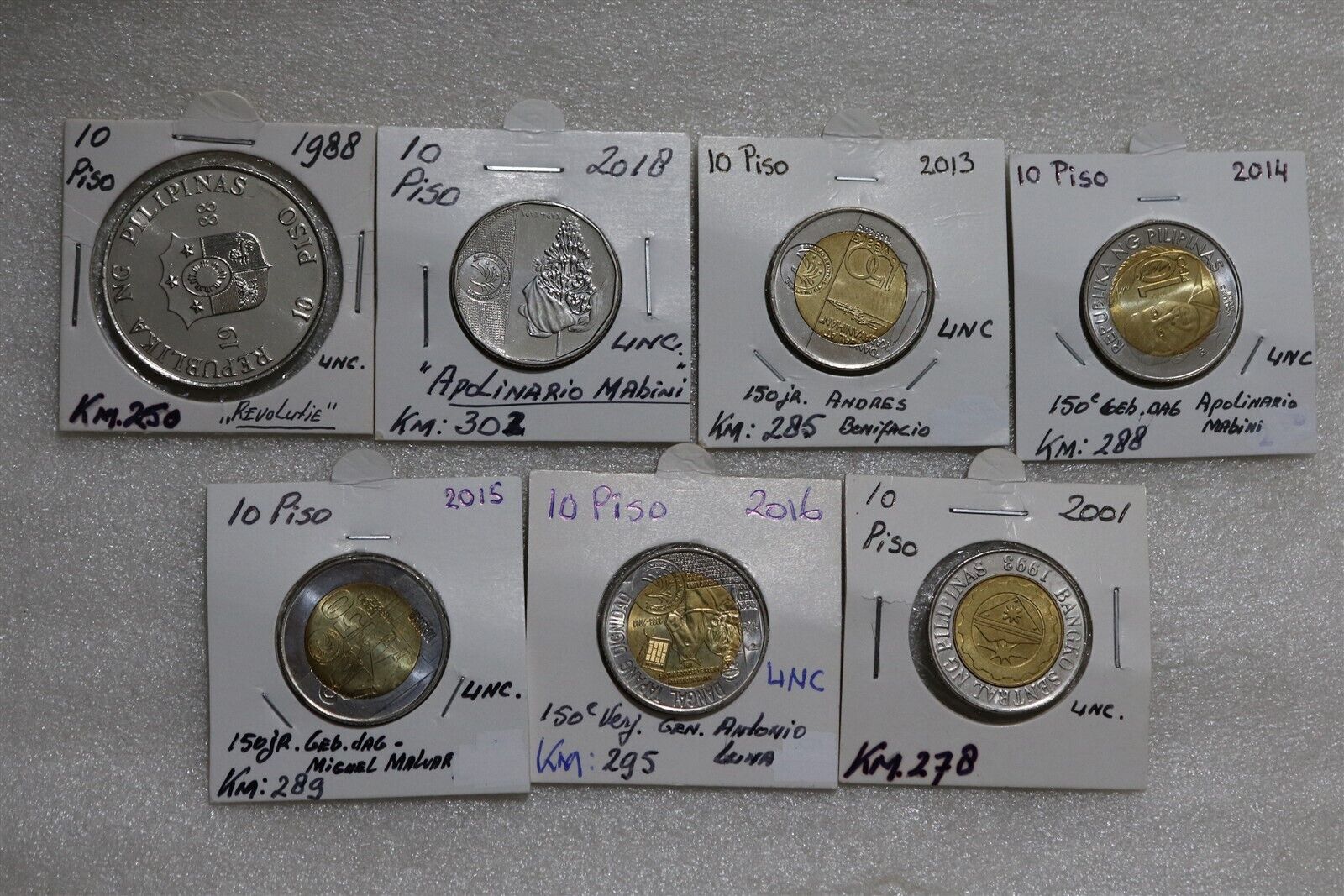 PHILIPPINES - 10 PISO - 7 COINS COLLECTION B49 #1607
