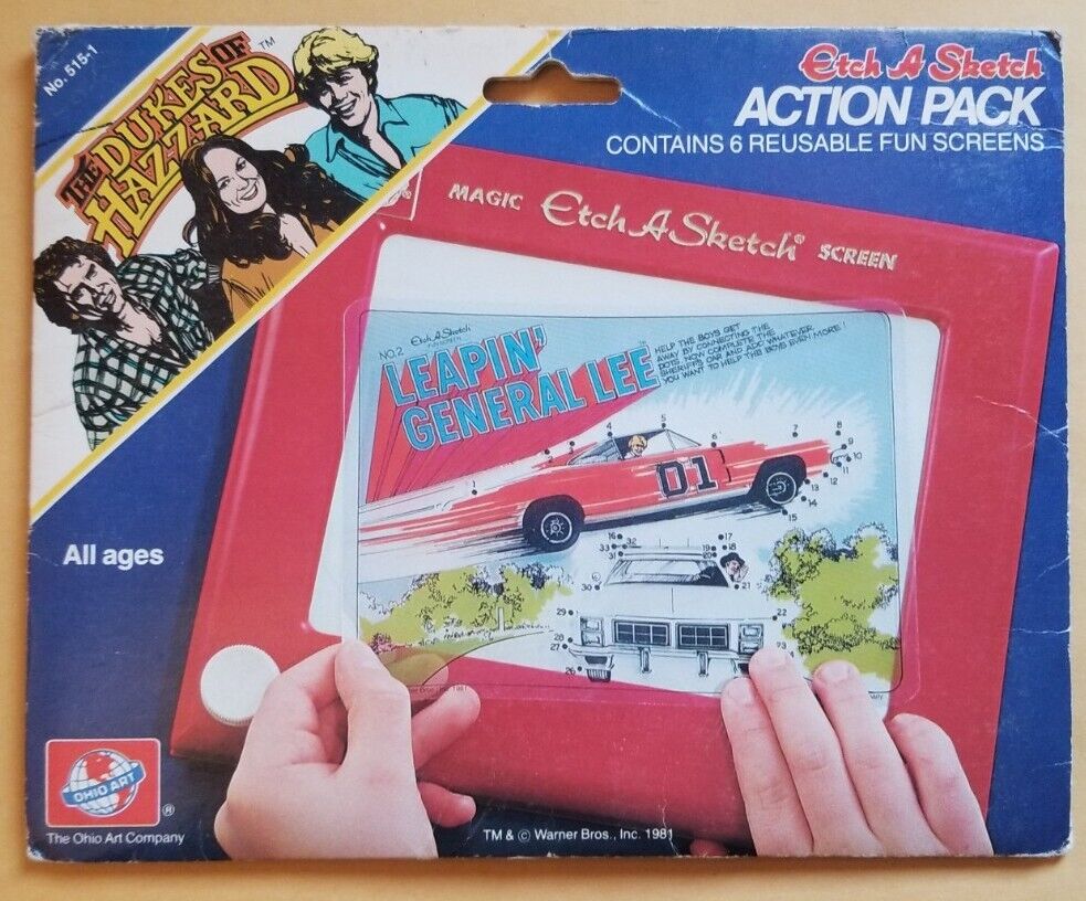 Dukes of Hazzard General Lee Etch A Sketch Action Pack 1981 Ohio Art Warner...