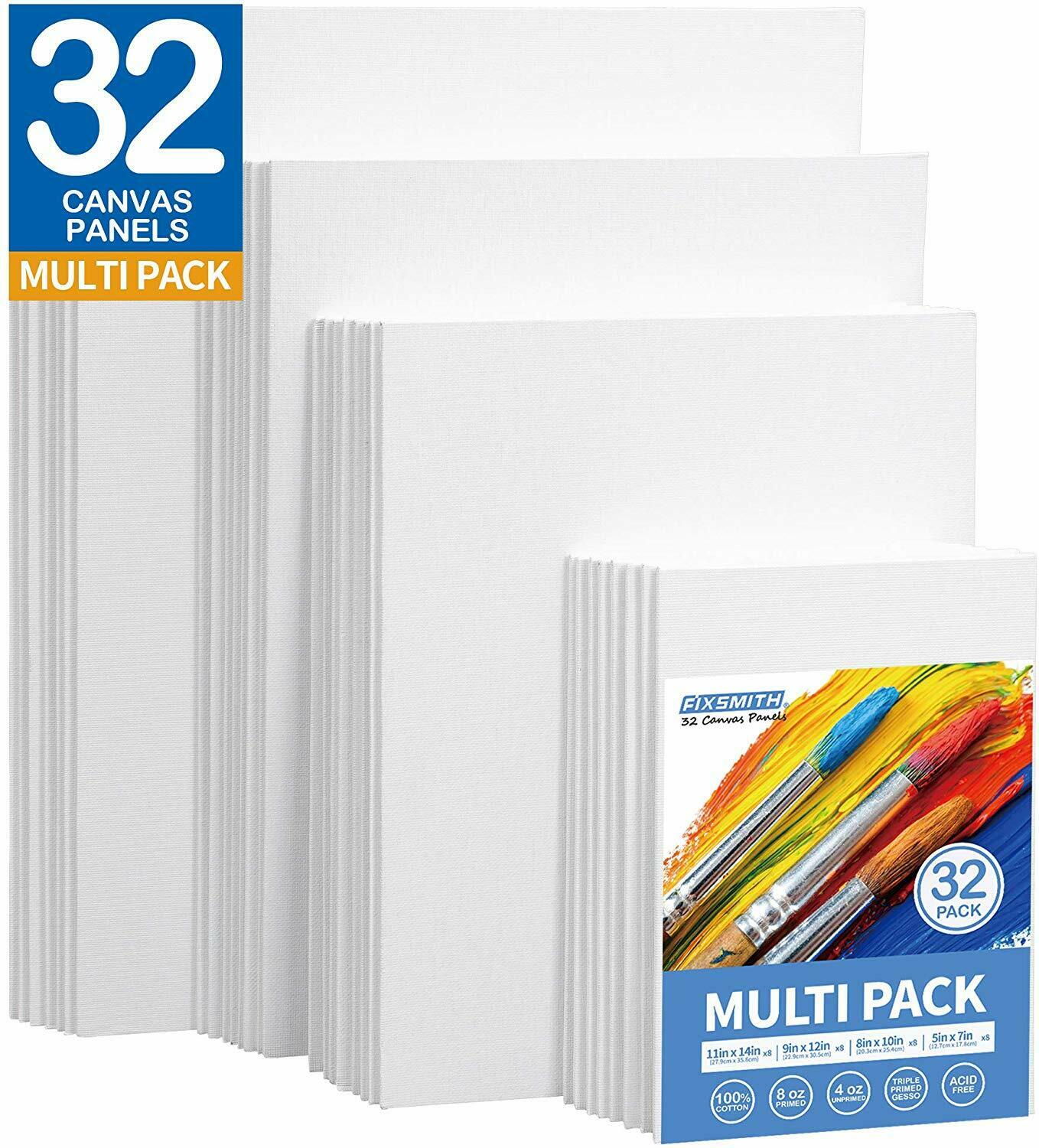 Painting Canvas Panels Multi Pack- 5x7,8x10,9x12,11x14 (8 Of Each),set Of 32