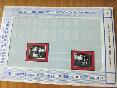 Microscale Decal G #24-19 Chicago Burlington & Quincy 40' Boxcar - Chinese Red