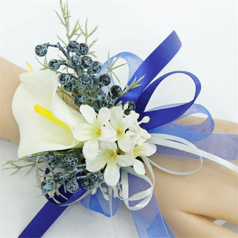 Artificial Flower Rose Fake Flower Wedding Corsage Bride Groom Hand Flower White