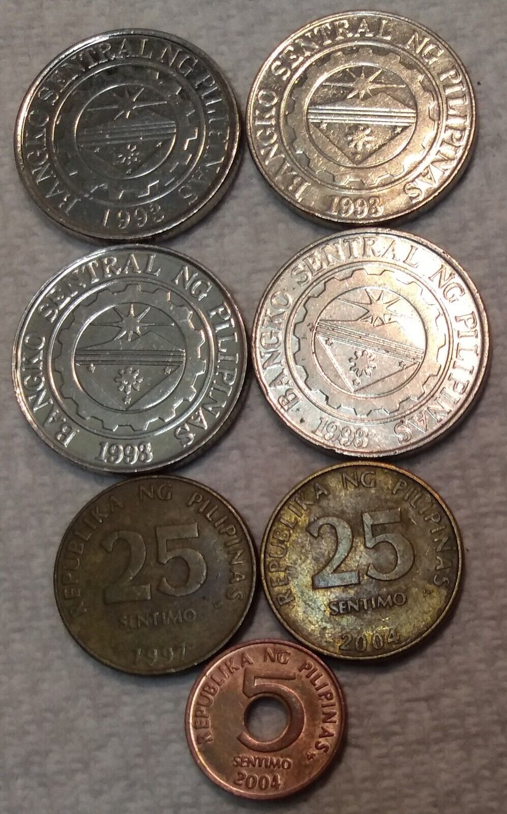 Philipines - Lot Of 7 Coins - Various Dates- Oldest Date 1993 Foreign Vintage