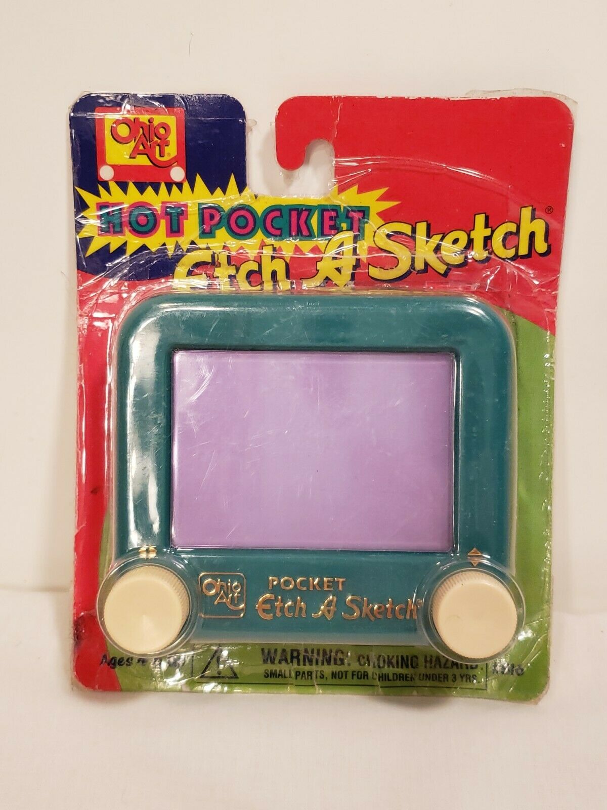 Vintage 1997 Pocket Etch-A-Sketch Ohio Art, Green, w/ Opened Package, Works