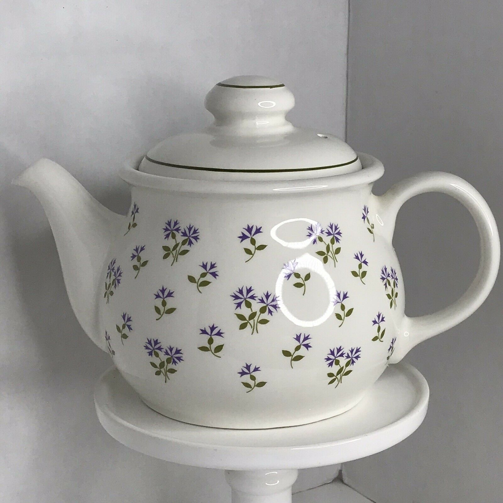 Sadler England Teapot Springtime 3871 Purple Floral Colorful Country Porcelain