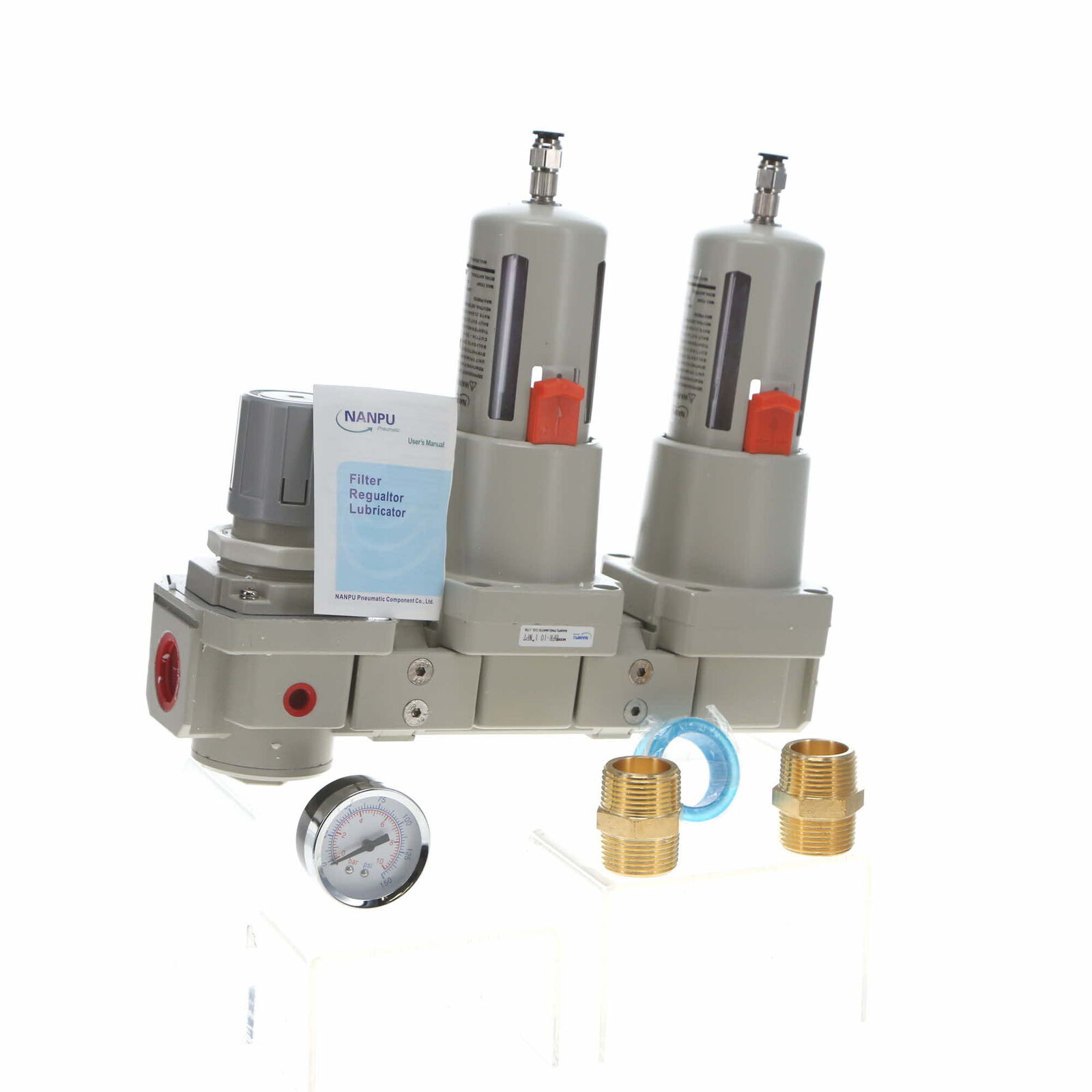 Nanpu Npt Air Drying System Double Air Filters/pressure Regulator Dfr-05n10 Used