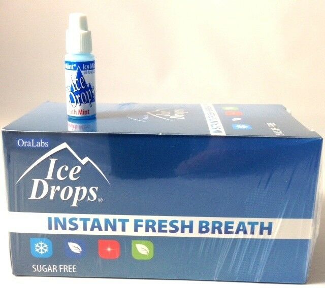 50 Ice Drops Icy Mint Liquid Breath  Fresheners  ( One Box ) The New Packaging