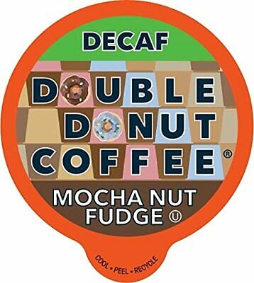 Double Donut Medium Roast Decaf Coffee Pods Mocha Nut Fudge Flavored for Keur...