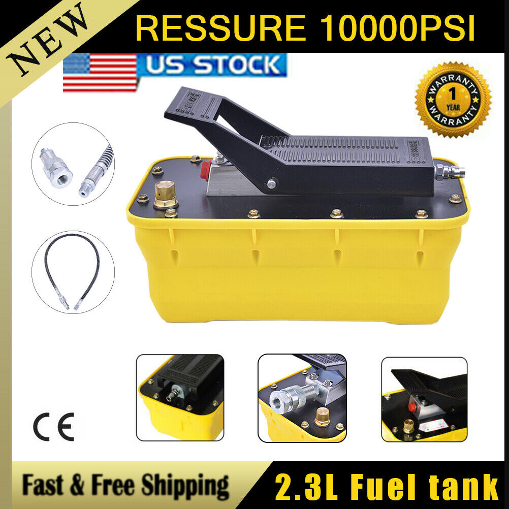 Auto Body shop2.3L Oil Tank Air Hydraulic Foot Pedal Pump10,000PSI High Pressure
