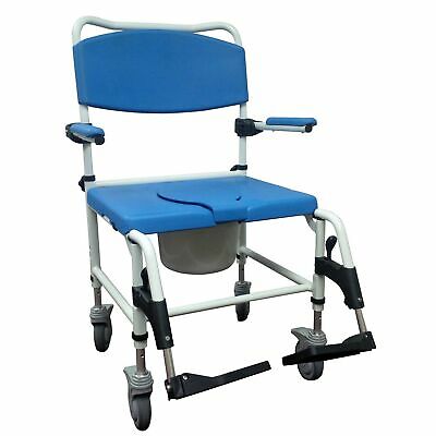 Drive Medical-Aluminum Bariatric Rehab Shower Commode Chair with Two Rear-Loc...