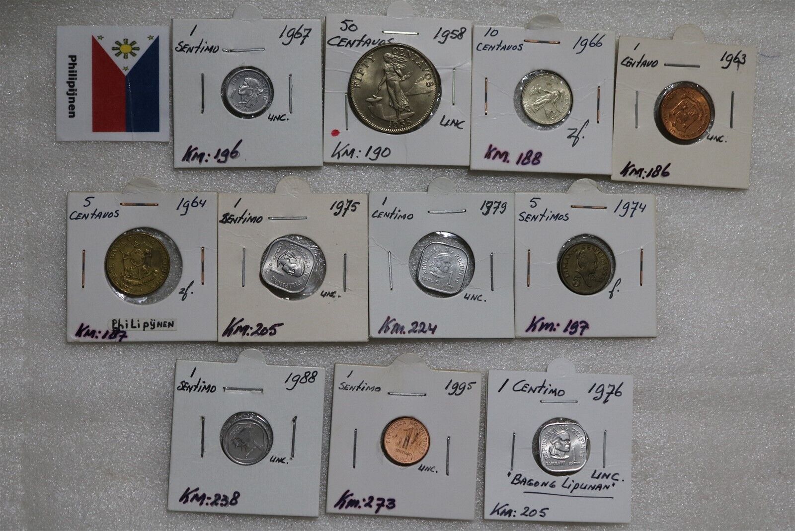 Philippines - 11 Coins Collection B49 #1603