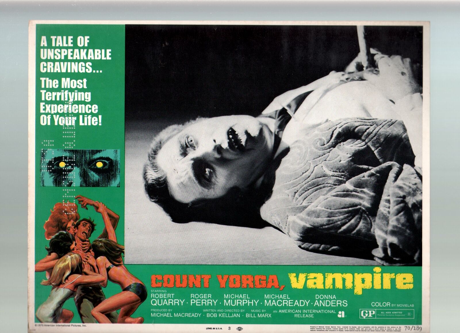 Count Yorga, Vampire-Robert Quarry-11x14-Lobby Card