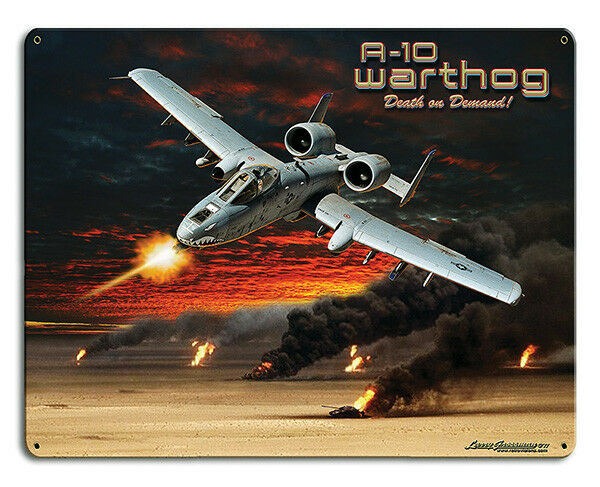 14.5" X 11.5"  -  A-10 Warthog  - Death On Demand -  Metal Sign