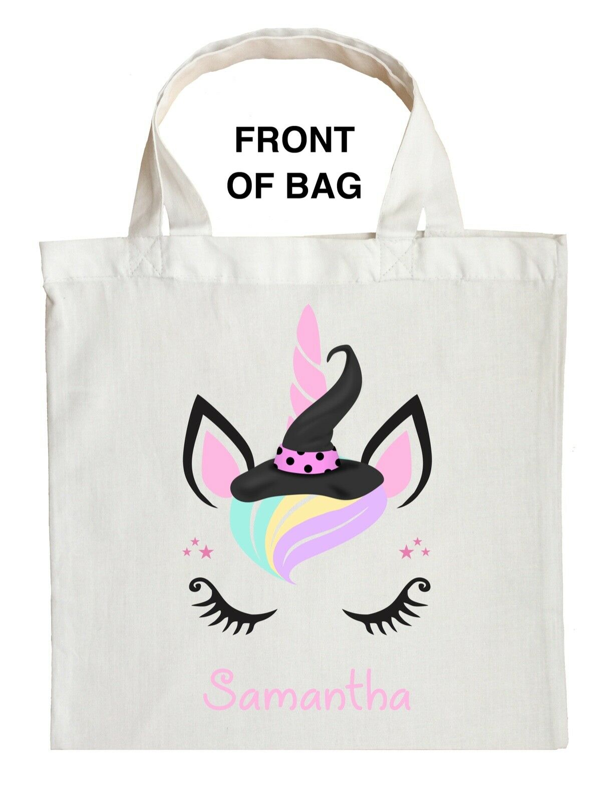 Unicorn Trick or Treat Bag, Personalized Unicorn Halloween Bag, Unicorn Loot Bag