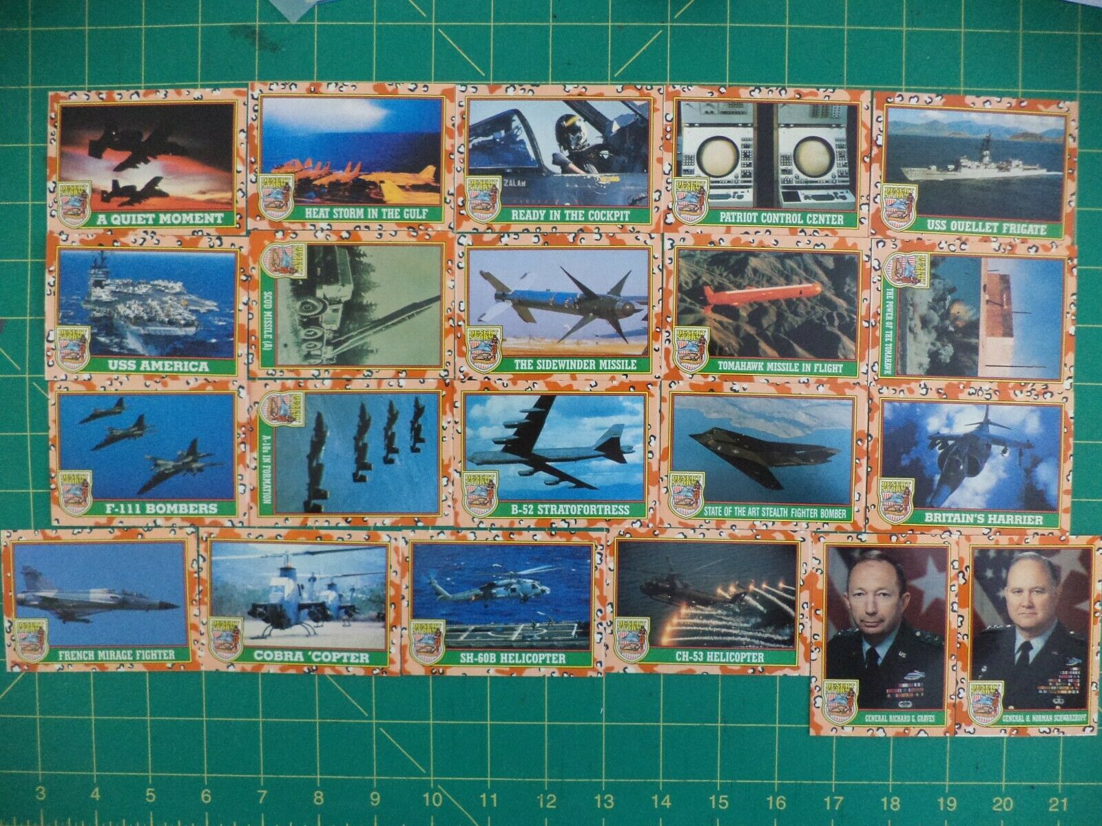 Desert Storm - Topps Trading Cards - 1991 --- Generals, Aircraft, Missiles, Etc.